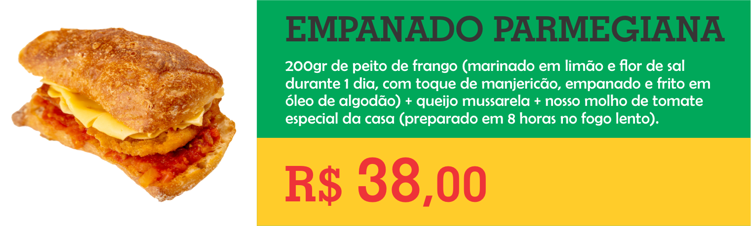 Sanduiche empanado Parmegiana Sandoca